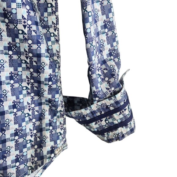 Robert Graham Mens Tailored Fit Long Sleeve Geometric Print Shirt Large - Picture 4 of 7
